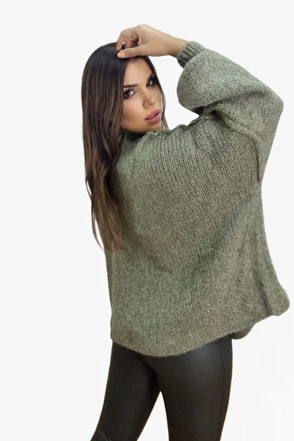 Jersey Punto Costuras Verde - Imagen 4