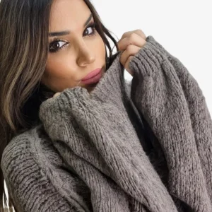 Jersey Punto Costuras Marrón