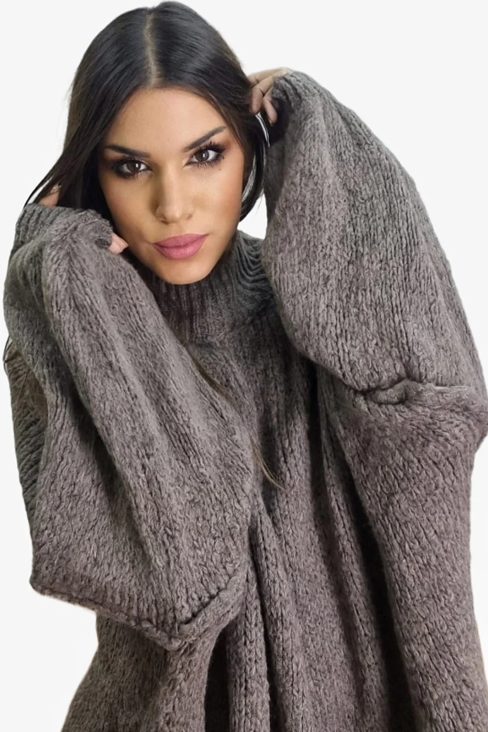 Jersey Punto Costuras Marrón - Imagen 3