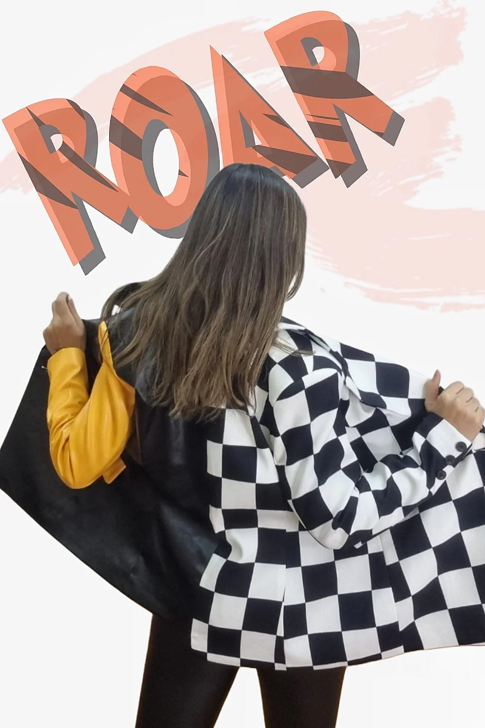 Blazer Combinada Damero Bicolor Amarilla - Imagen 3