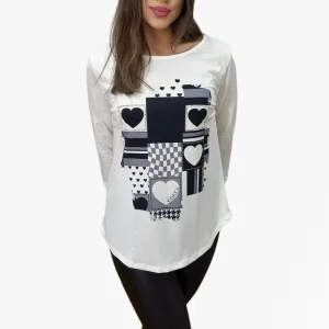 Camisera B&W Corazones