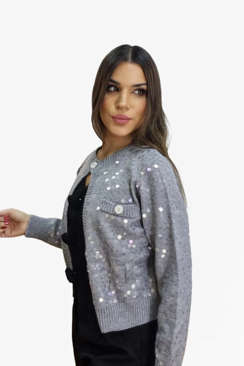 Chaqueta Lentejuela Gris - Imagen 6