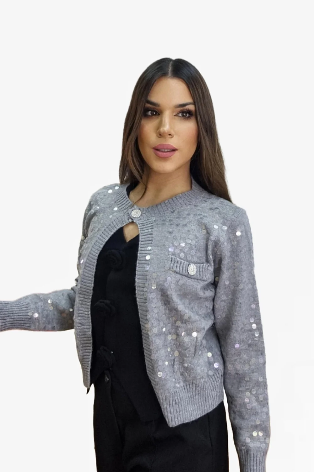 Chaqueta Lentejuela Gris - Imagen 3