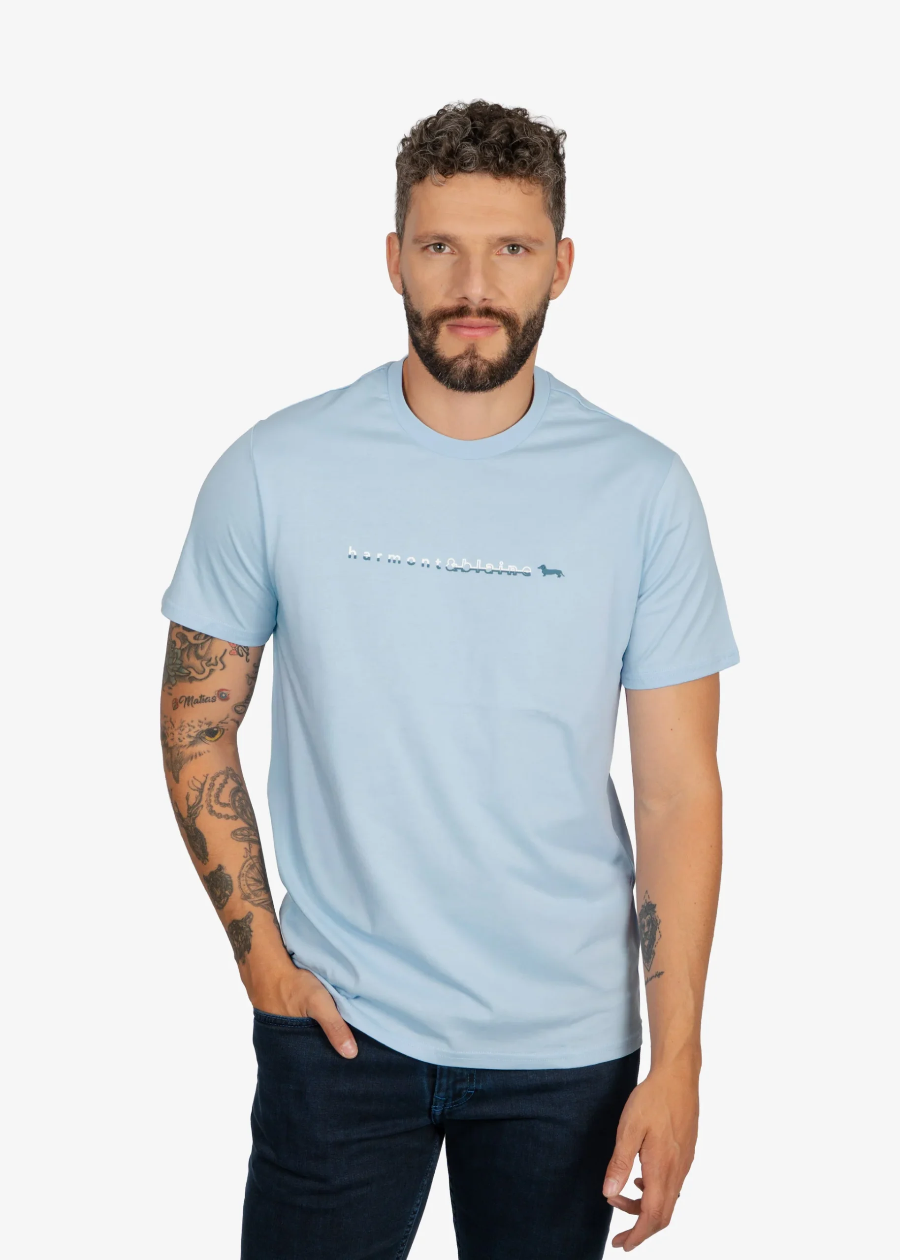 Camiseta Tshirt Celeste Algodón H&B