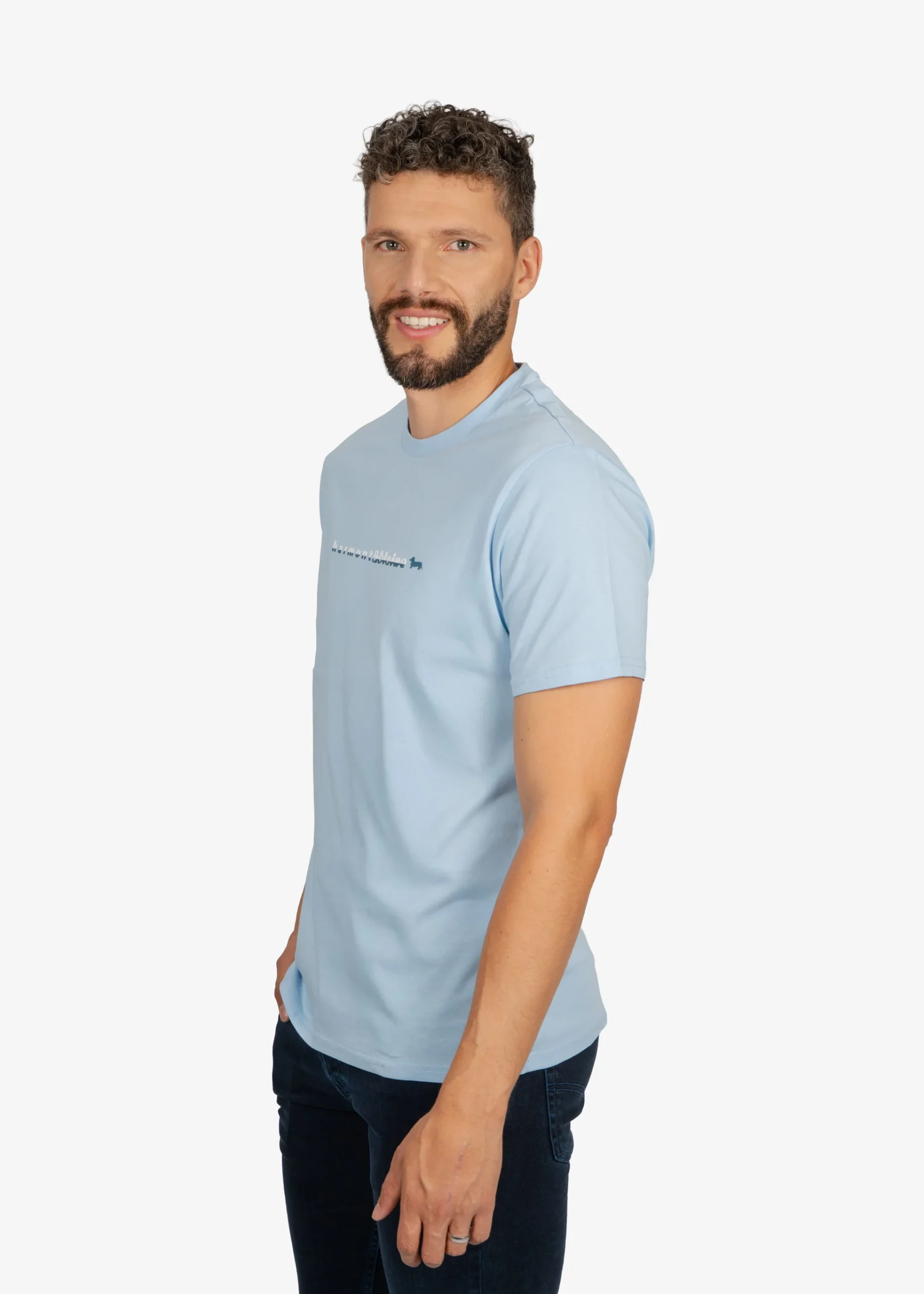 Camiseta Tshirt Celeste Algodón H&B - Imagen 3