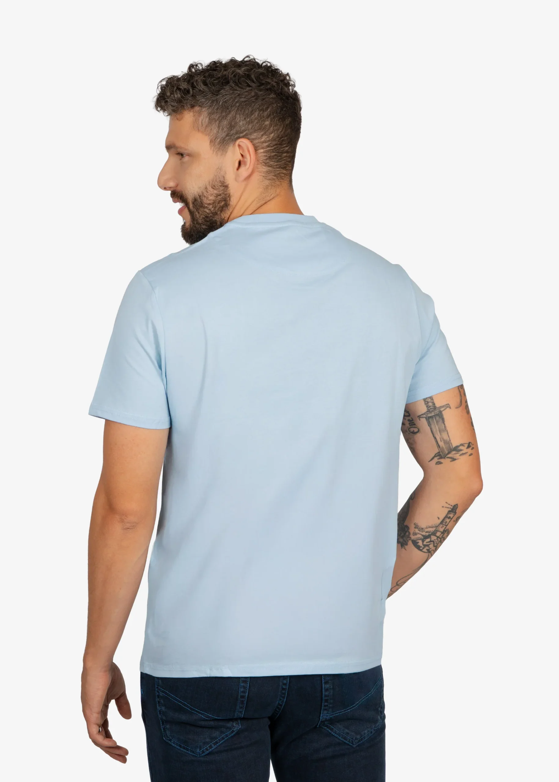 Camiseta Tshirt Celeste Algodón H&B - Imagen 4