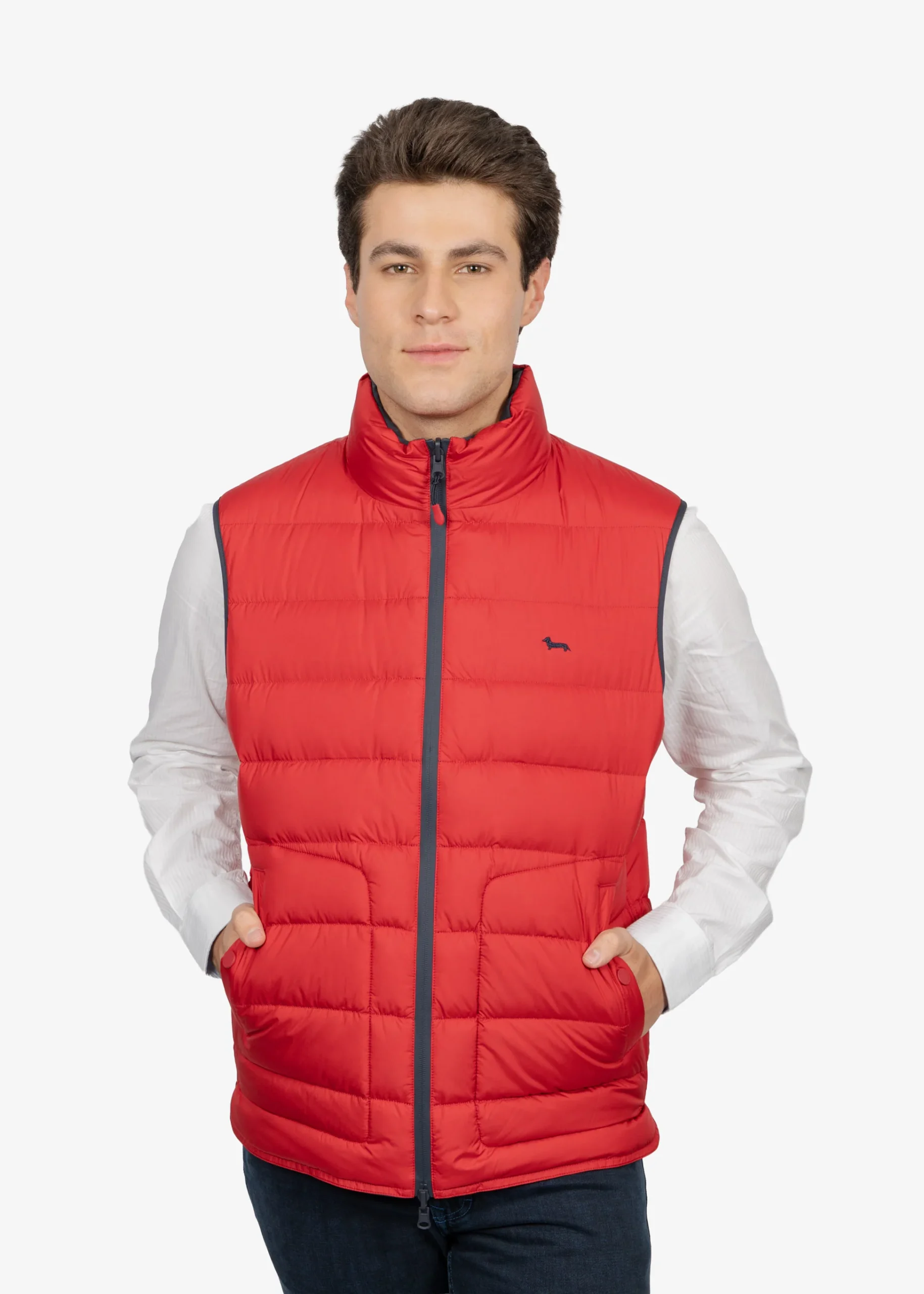 Chaleco Rojo con Relleno de Pluma H&B