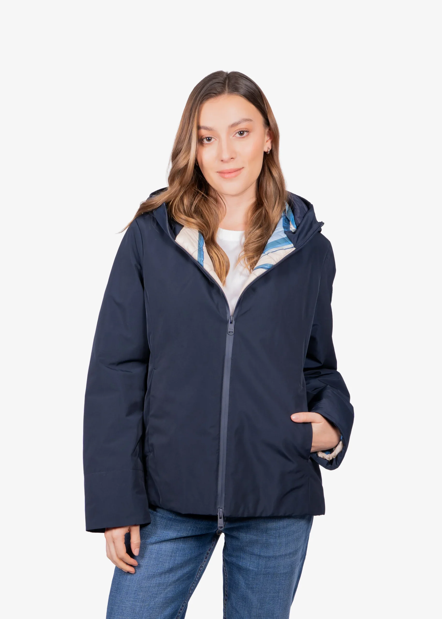 Chaqueta Dama Azul Marino Poliéster H&B