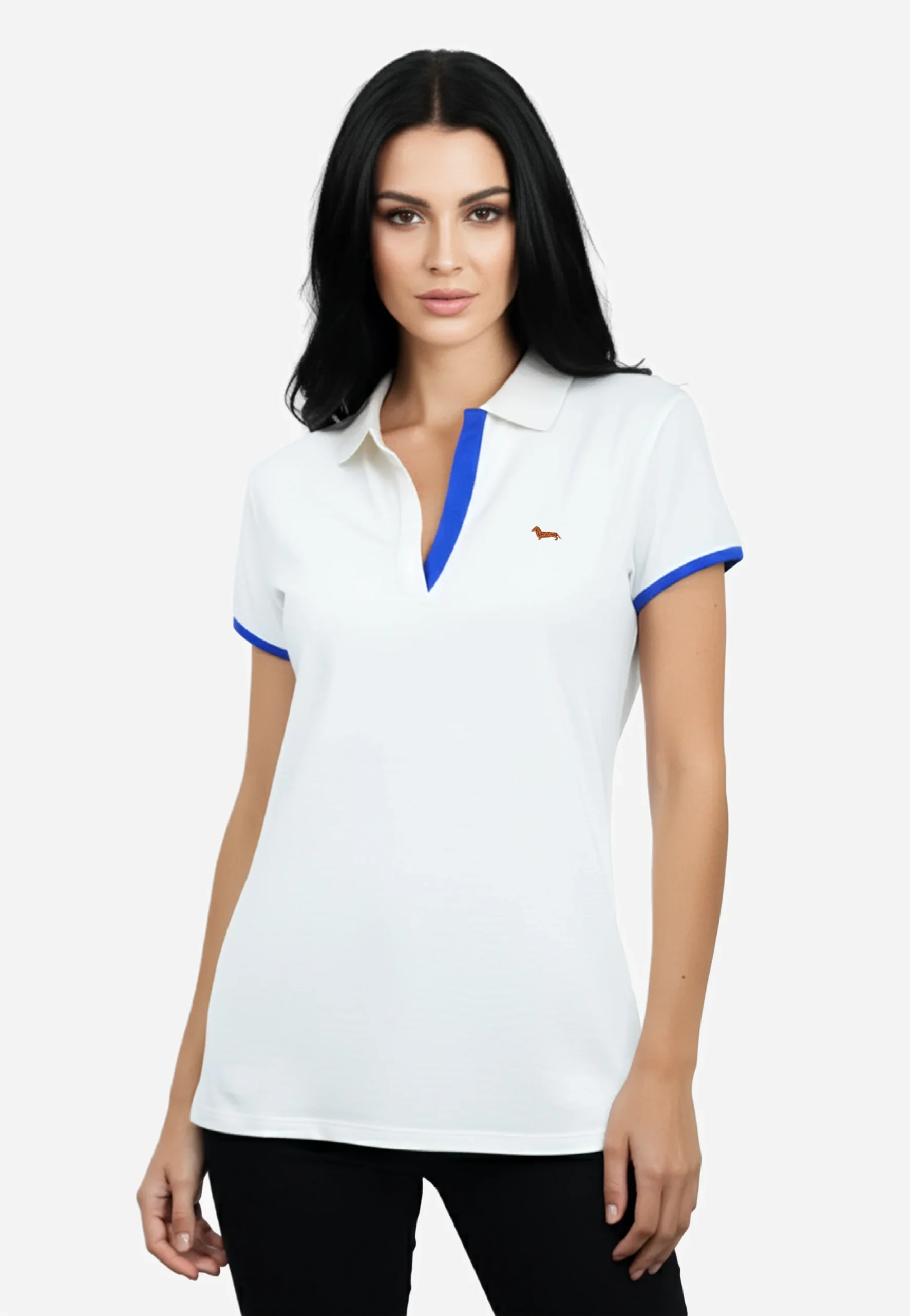Camiseta Polo Blanca/Azul H&B