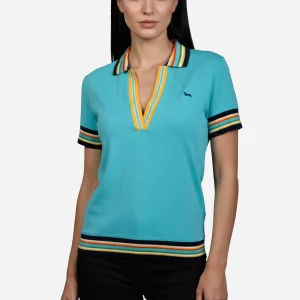 Camiseta Polo Turquesa Logo H&B