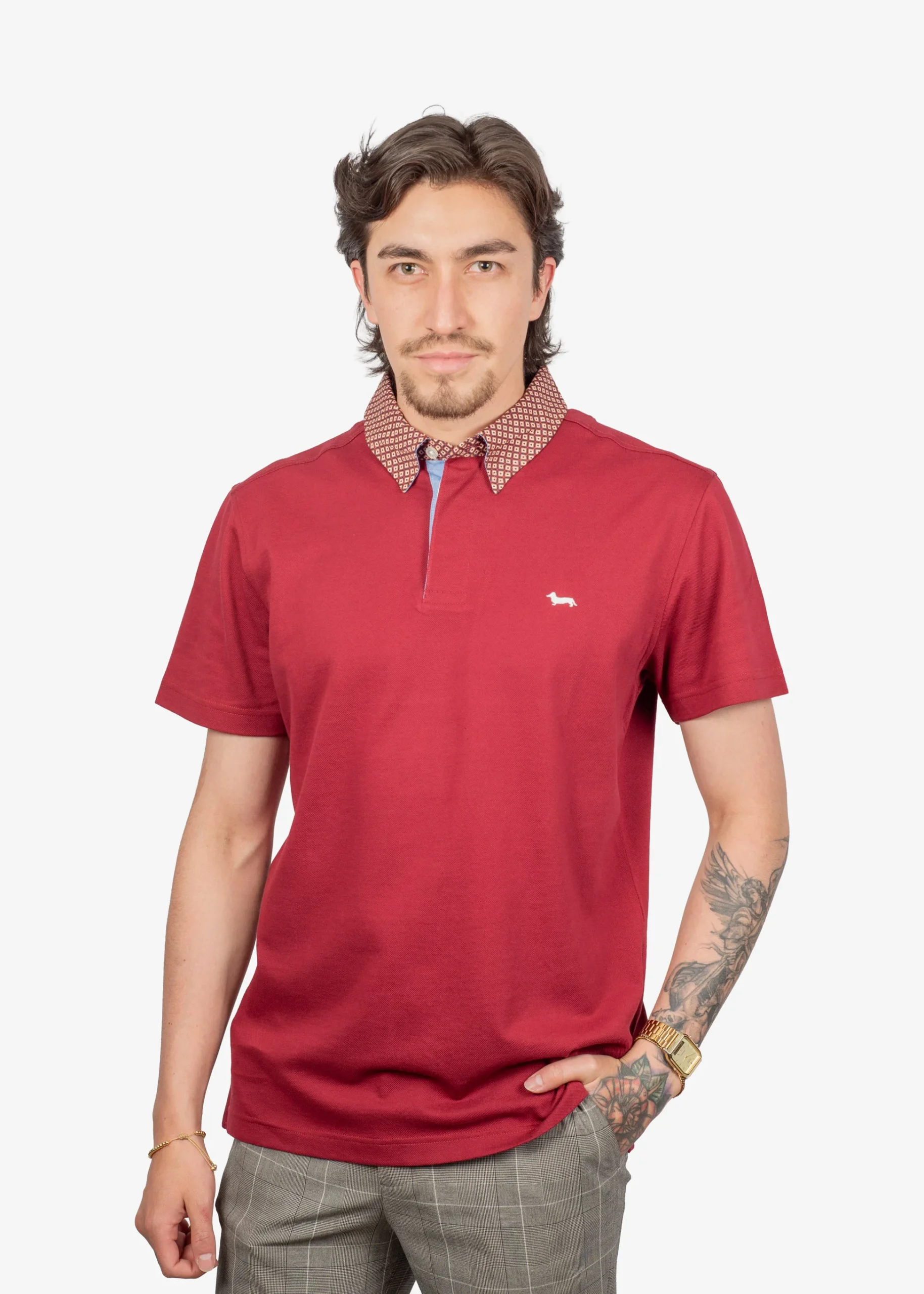 Camiseta Polo Vinotinto Algodón H&B
