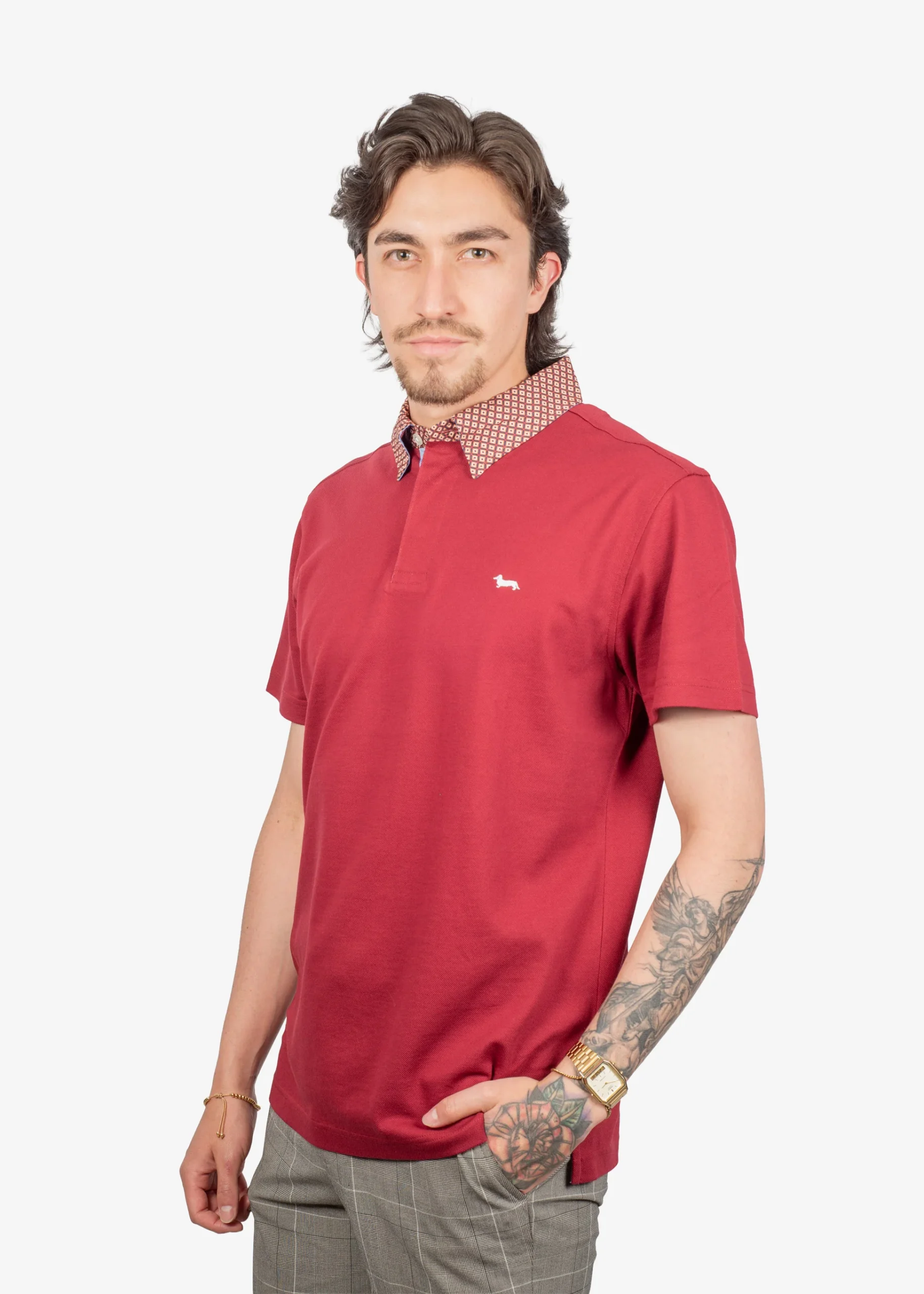 Camiseta Polo Vinotinto Algodón H&B - Imagen 3