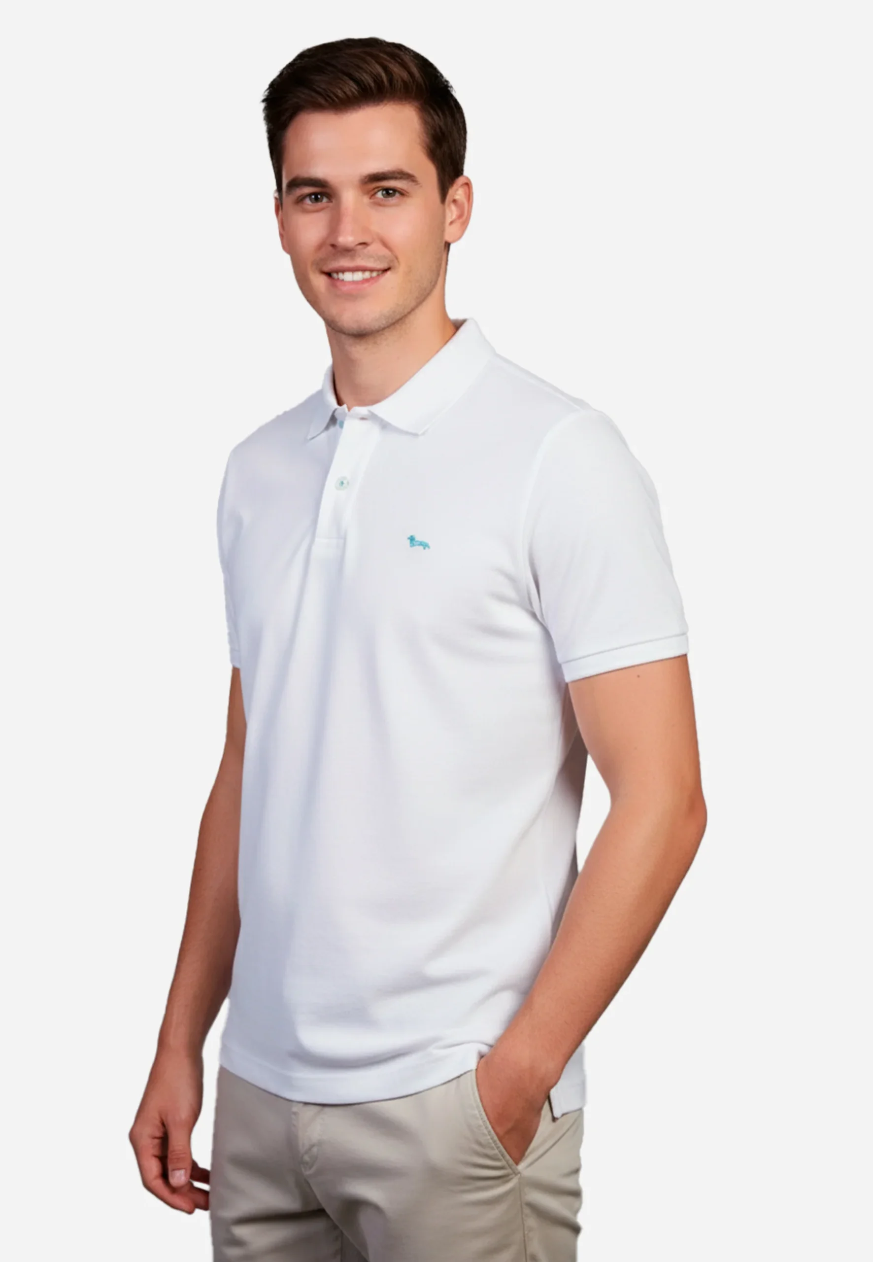 Camiseta Polo Hombre Blanca H&B