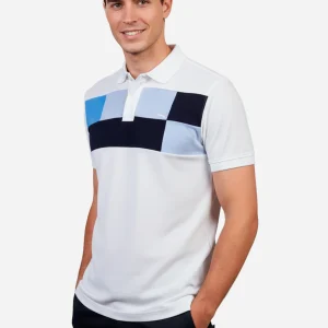 Camiseta Polo Cuadros Blanco/Azul H&B