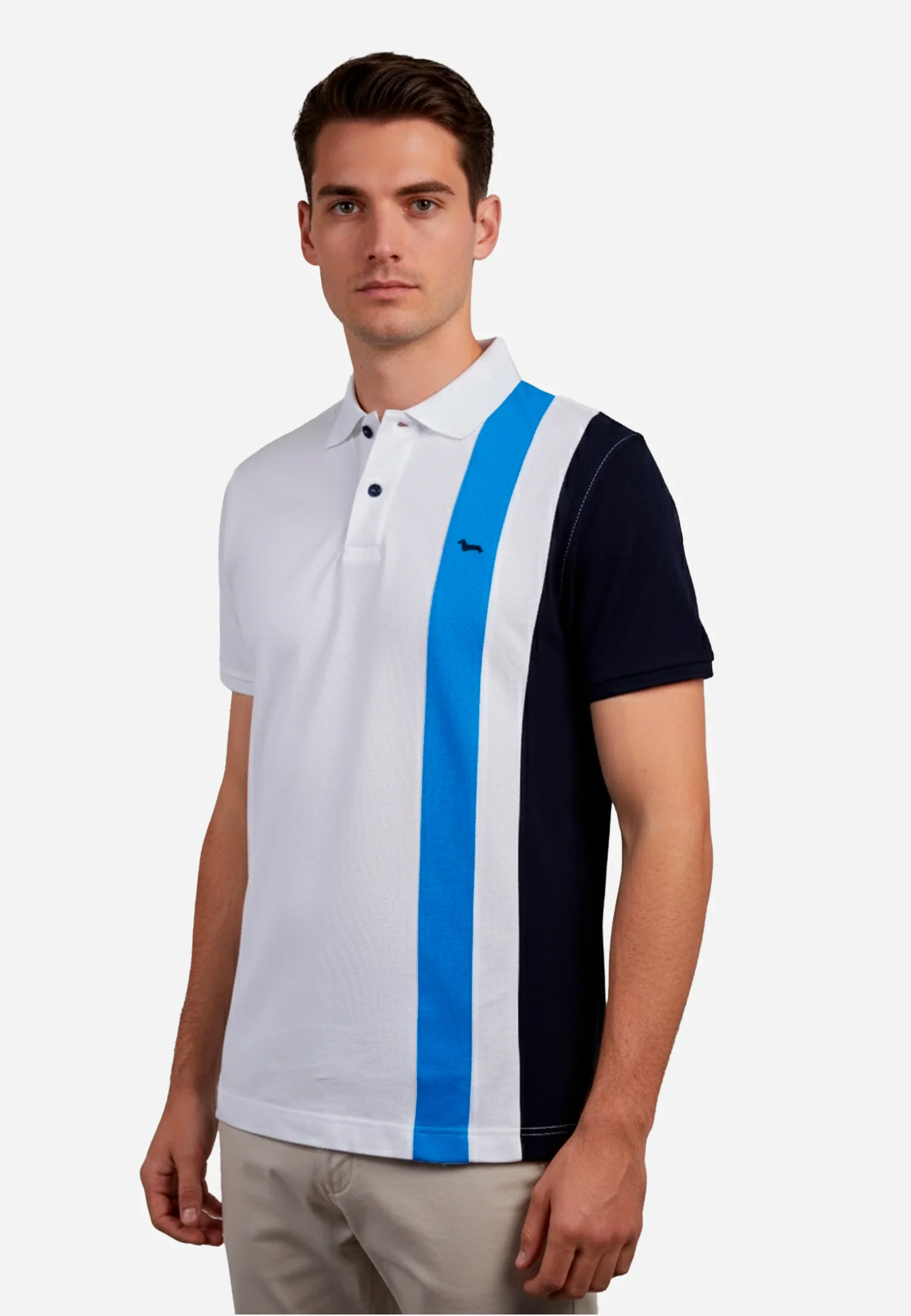 Camiseta Polo Blanca/Azul Cielo H&B