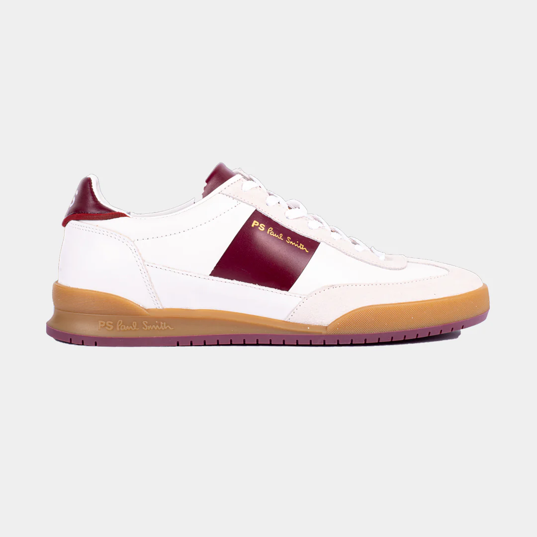 Tenis Cuero Blanca/Vinotinto P.S.