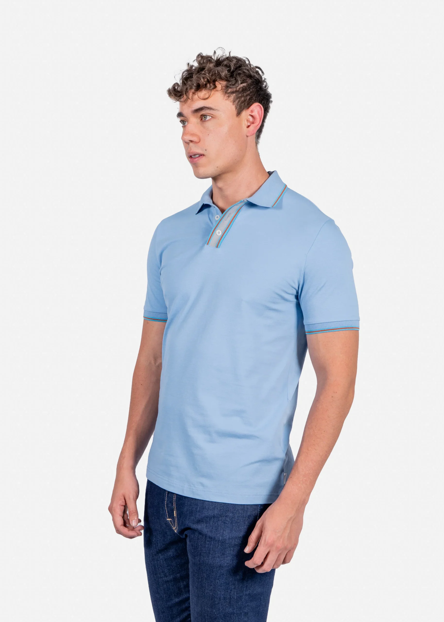 Camiseta Polo Hombre Azul Cielo P.S. - Imagen 3