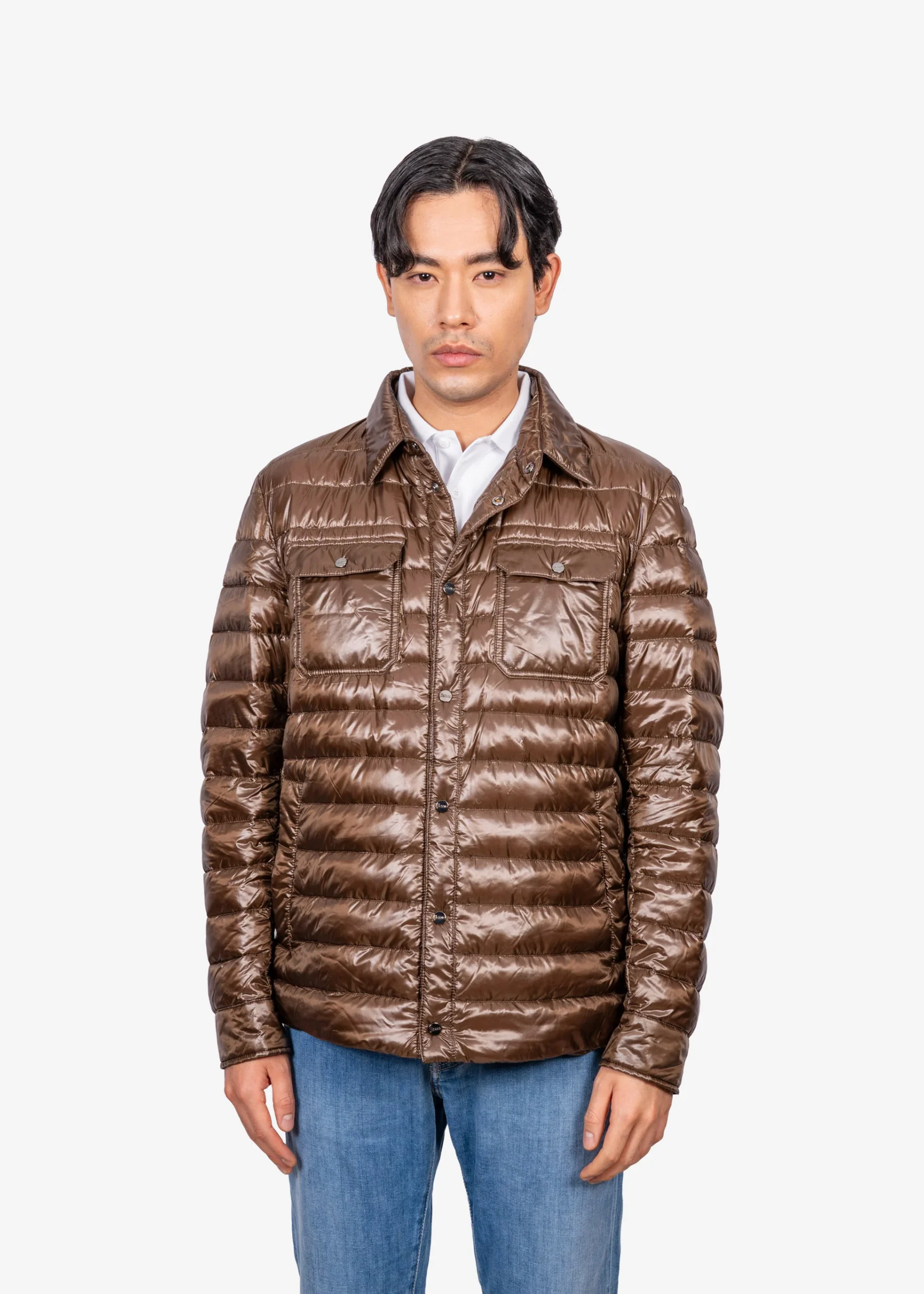 Chaqueta Hombre Café Nylon
