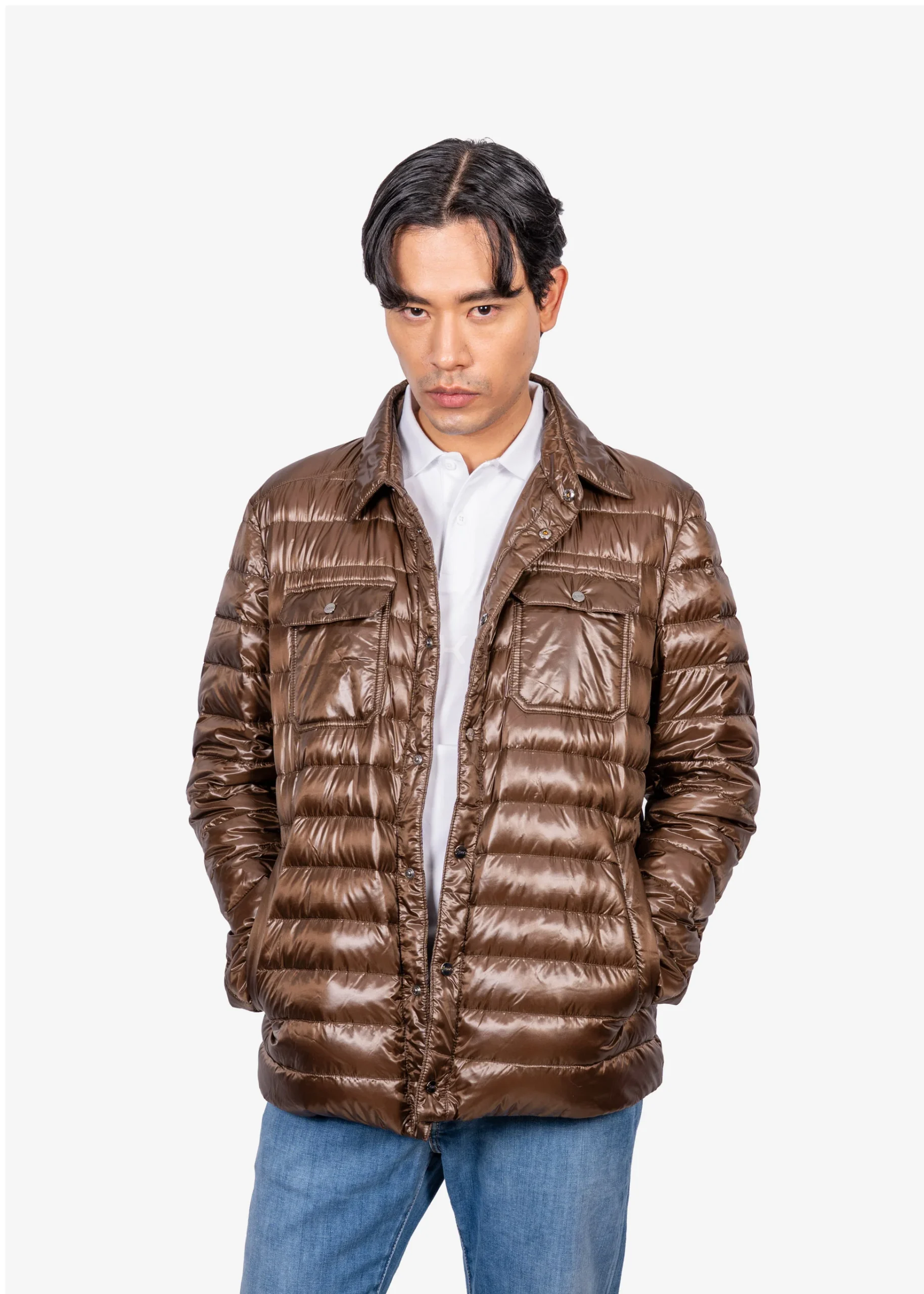 Chaqueta Hombre Café Nylon - Imagen 4