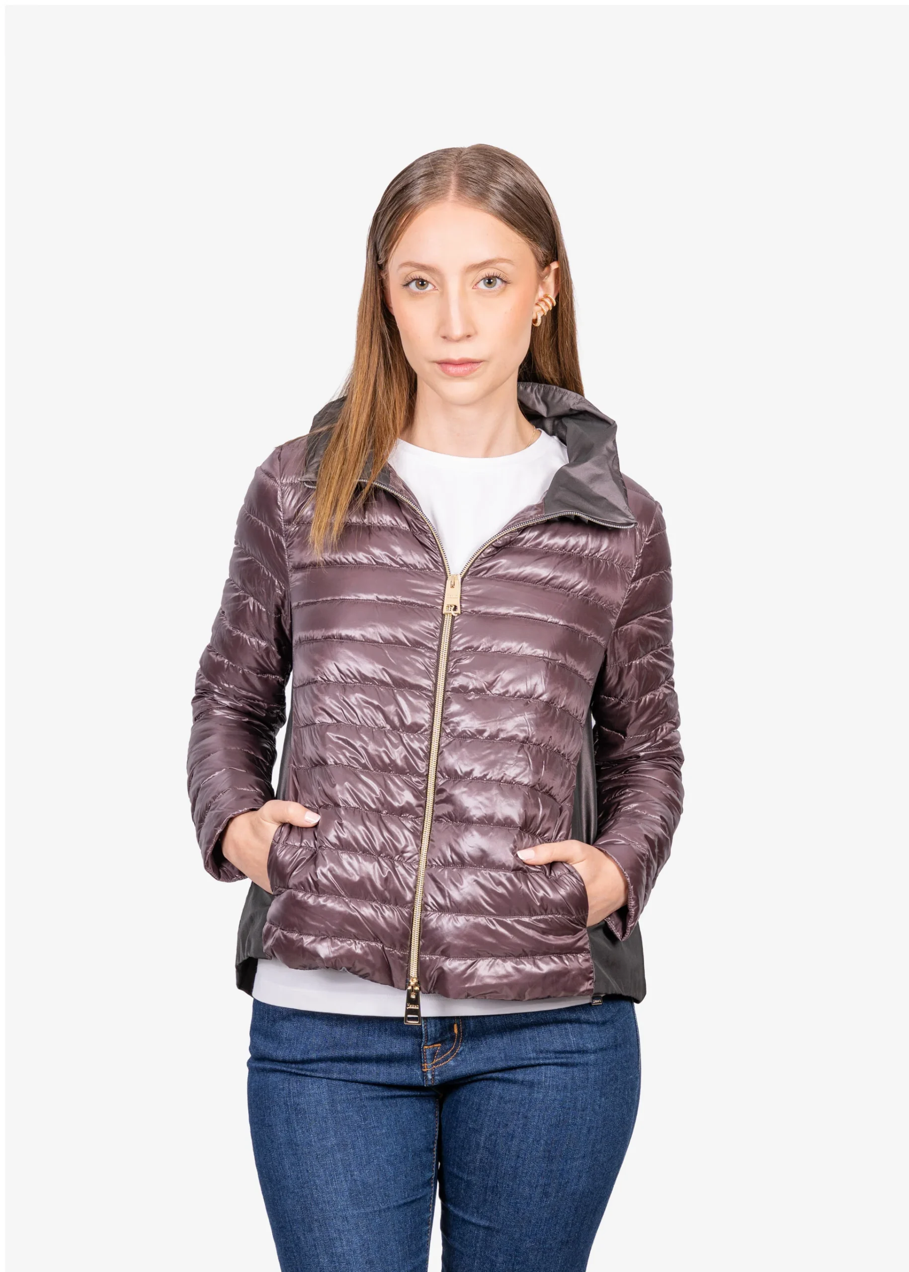 Chaqueta Acolchada Dama Color Uva