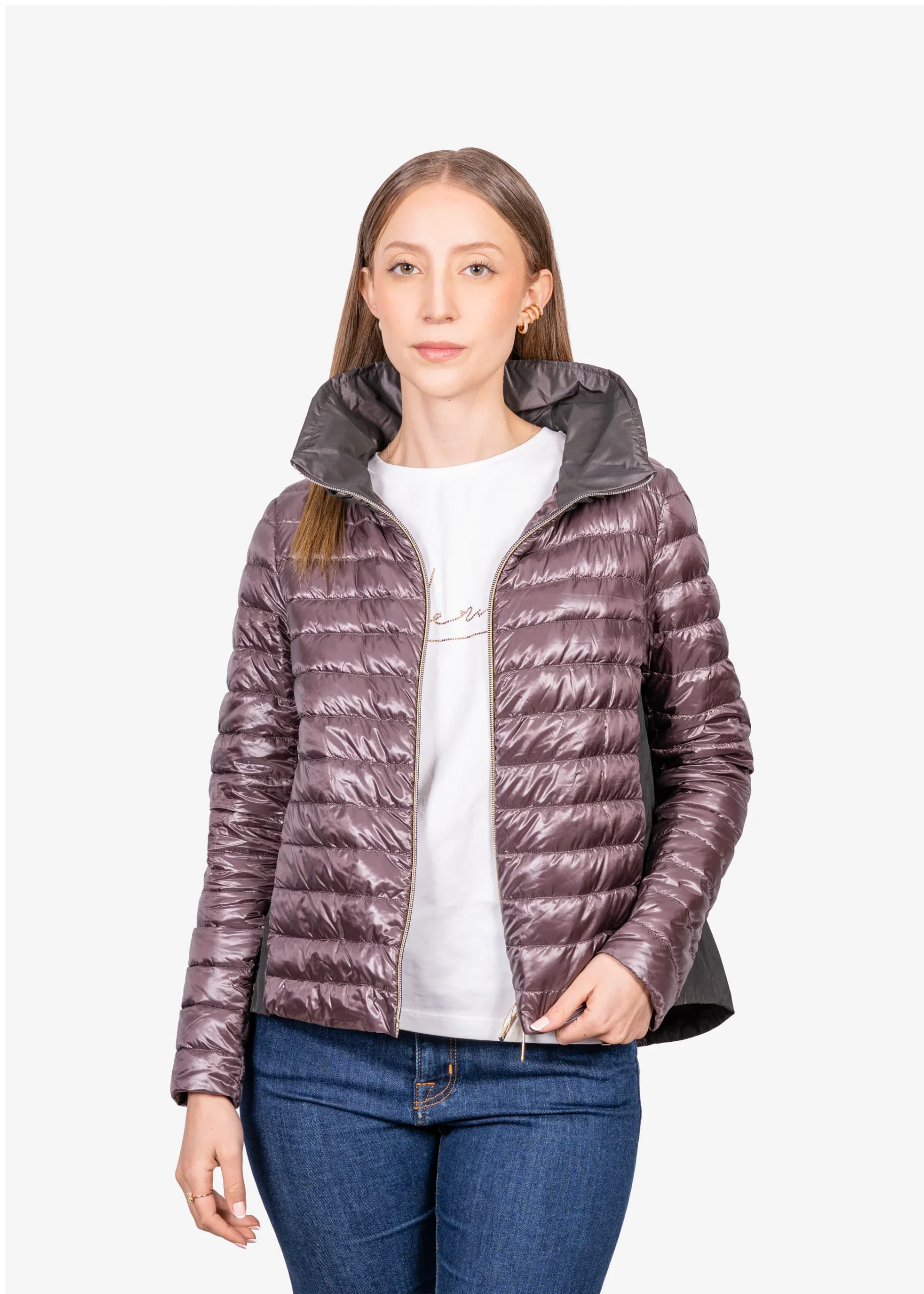 Chaqueta Acolchada Dama Color Uva - Imagen 4