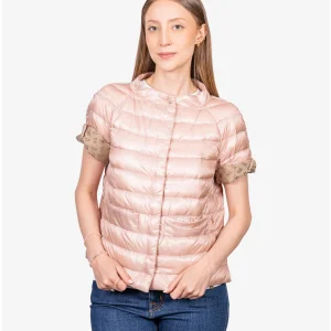 Chaqueta Acolchada Dama Color Rosa Manga Corta