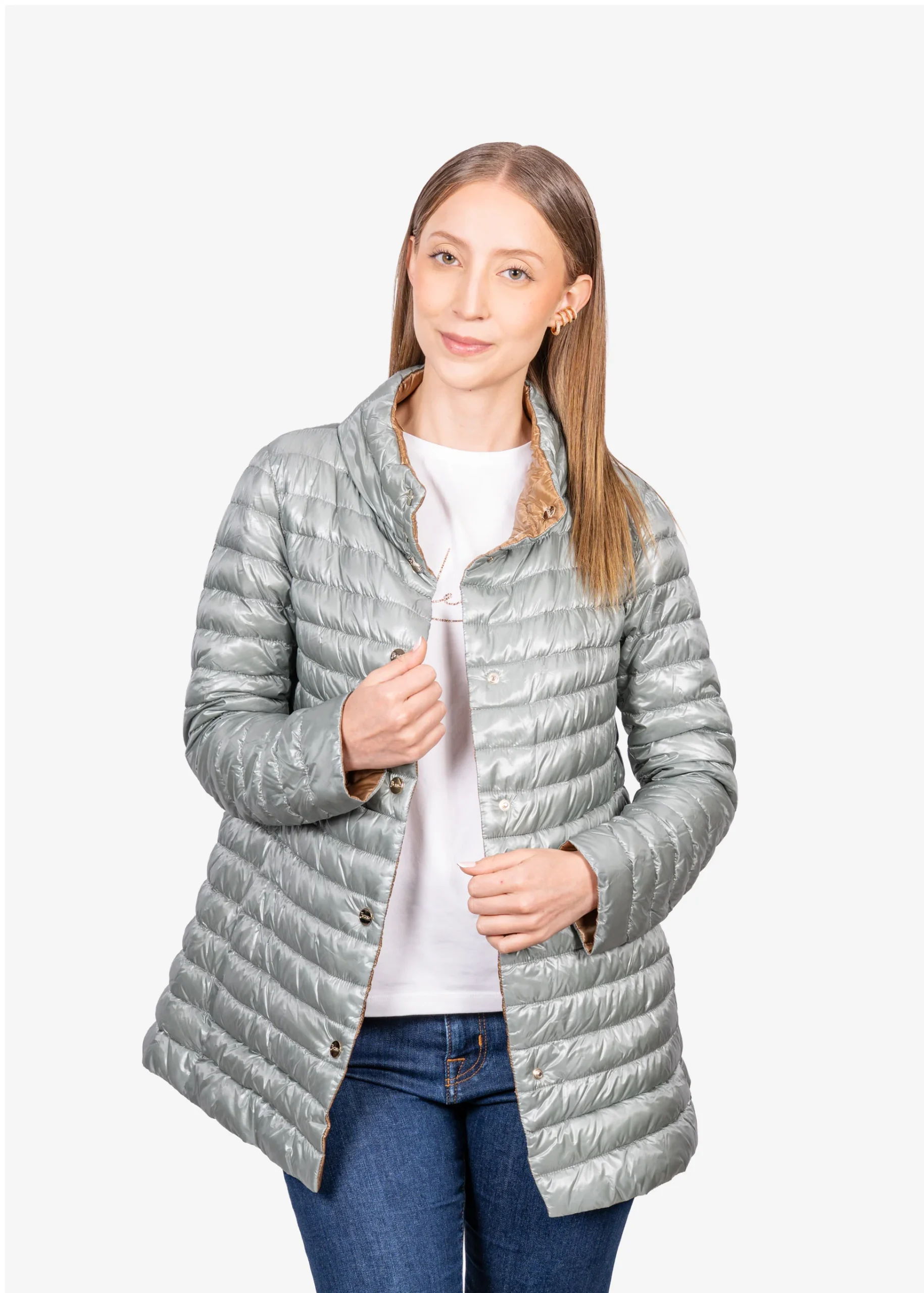 Chaqueta Acolchada Dama Verde Menta - Imagen 4