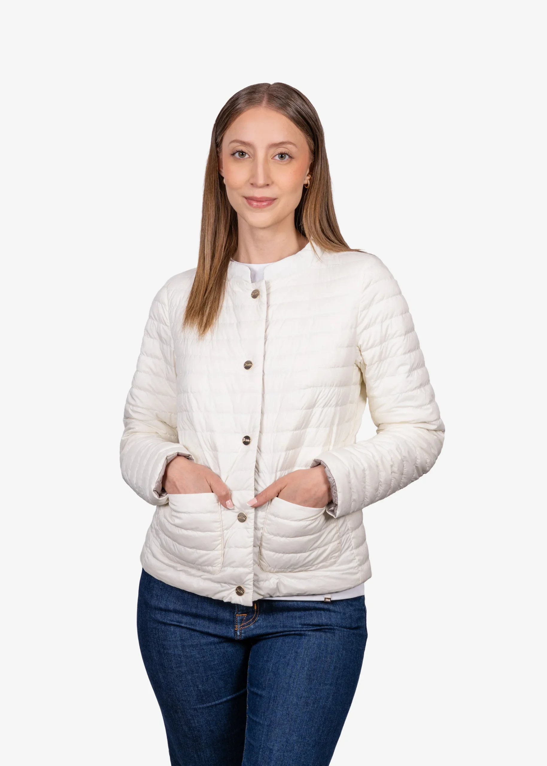 Chaqueta Acolchada Dama Marfil