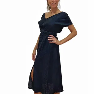 Vestido cintura trenzada Negro