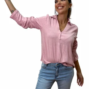 Blusa cuello fluida Rosa