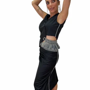 Vestido vaquero combinado