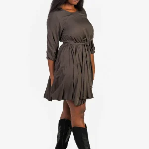 Vestido Falda Vuelo Marron