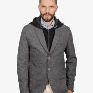 Saco Gris con Hood Integrada Negra