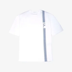 Camiseta Tshirt Blanca con Estapando de Rayas S.F.