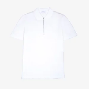 Camiseta Polo Blanca con Cremallera Hombre S.F.