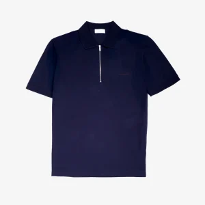 Camiseta Polo Azul Marino con Cremallera Hombre S.F.
