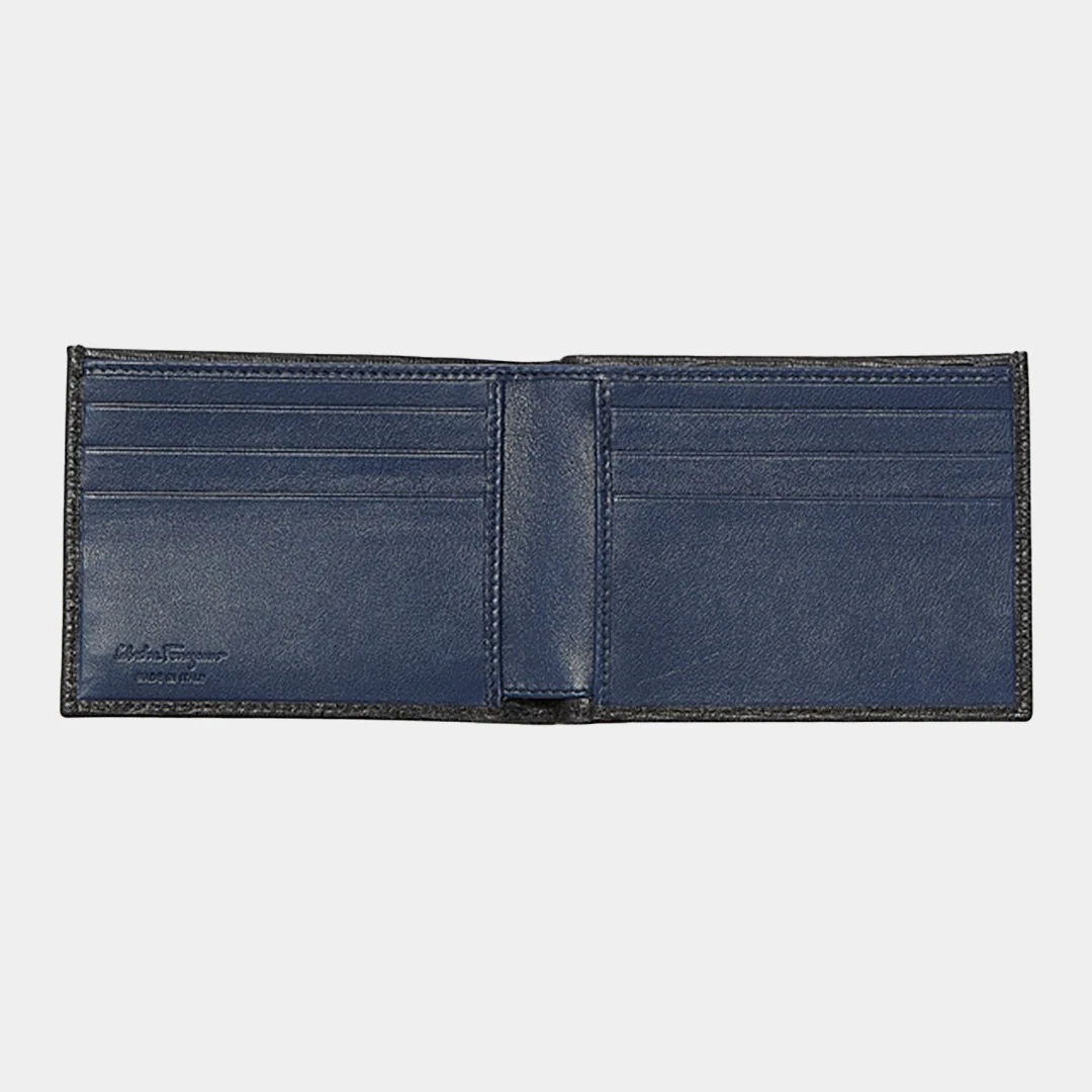 Billetera Bifold Gancini Negra/Azul S.F. - Imagen 3