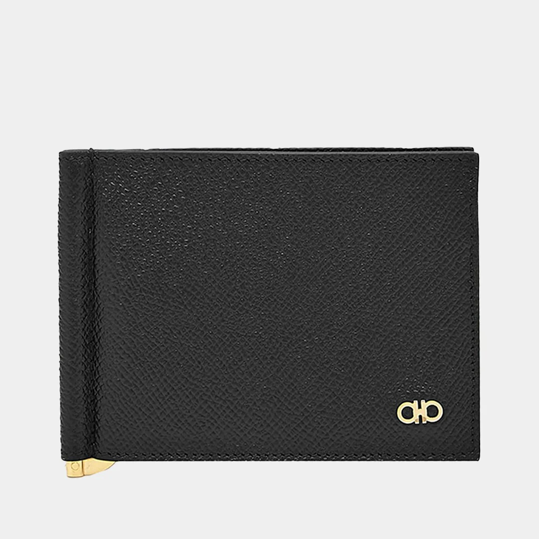 Billetera Gancini con Clip Negra S.F.