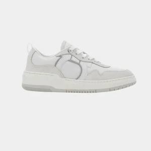 Tenis Dama en Cuero Blanco/Gris S.F.