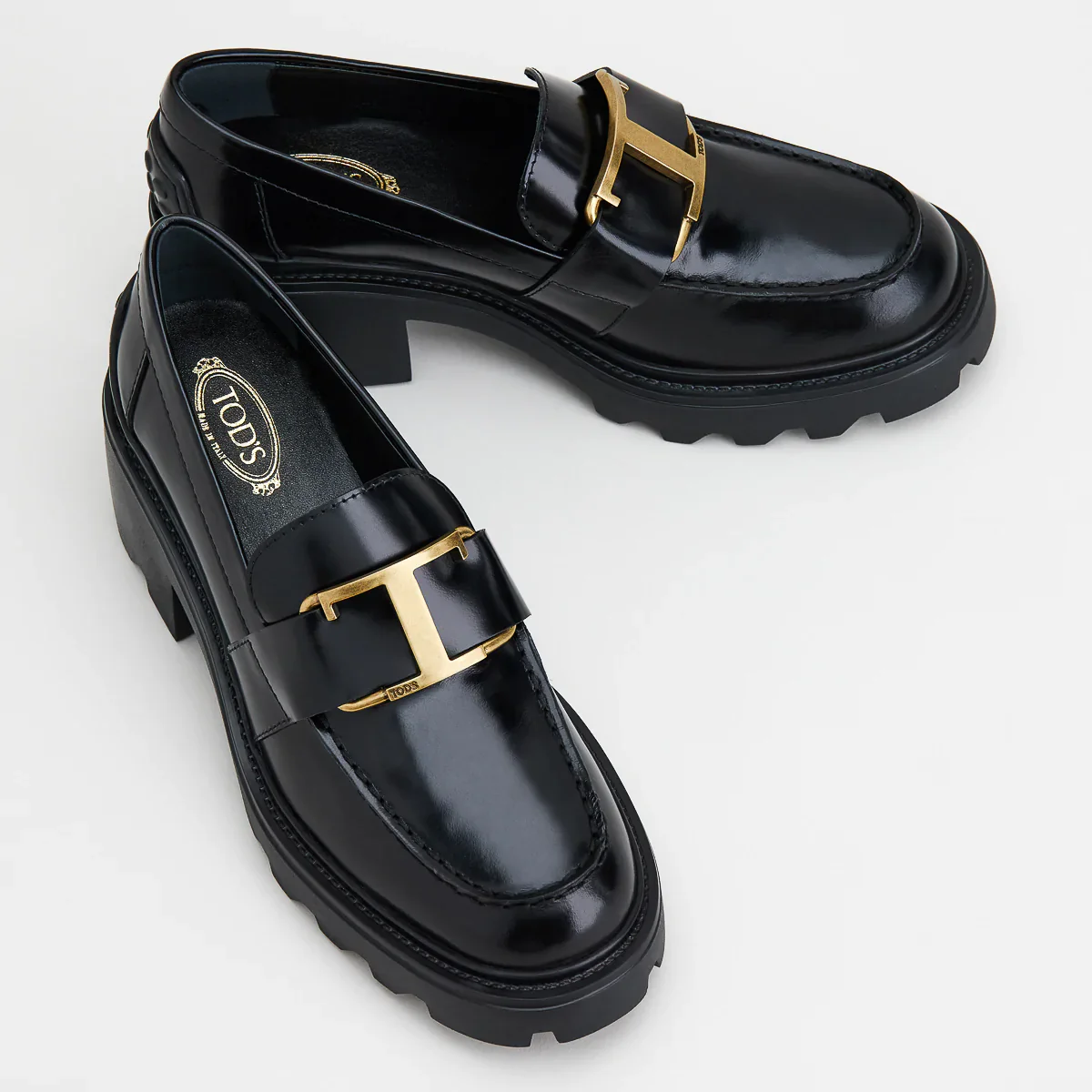 Mocasín Mujer con Plata Negro T.