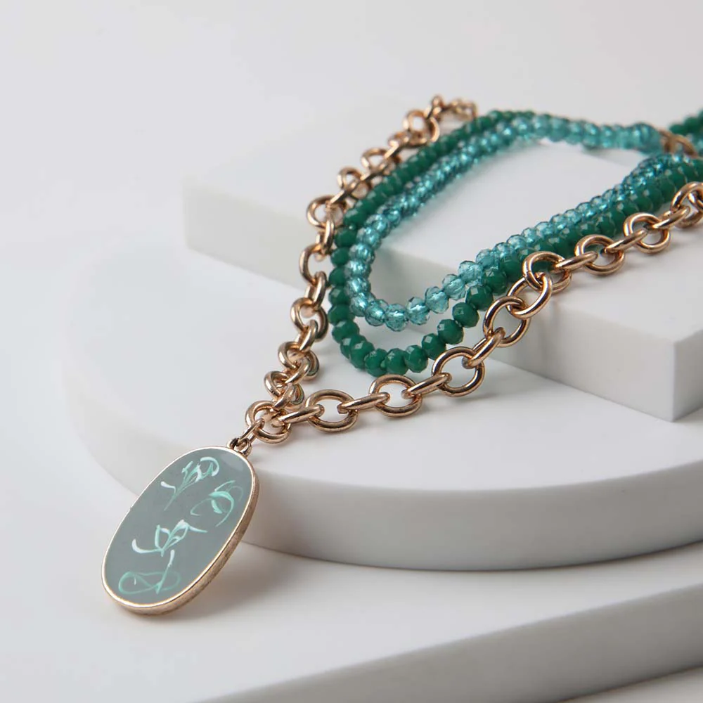 Collar Corto Alstroemeria Verde Tatienne