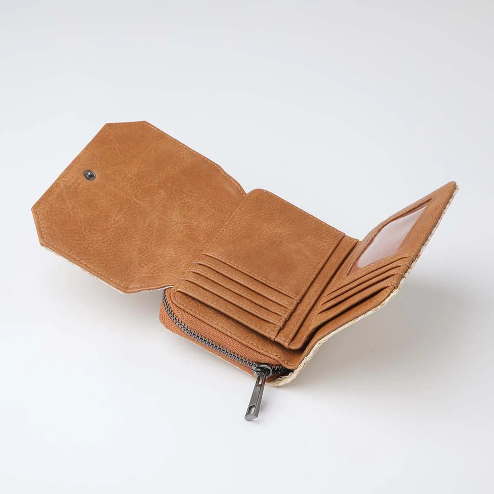 Billetera Pequeña Trama Beige Humana - Imagen 3