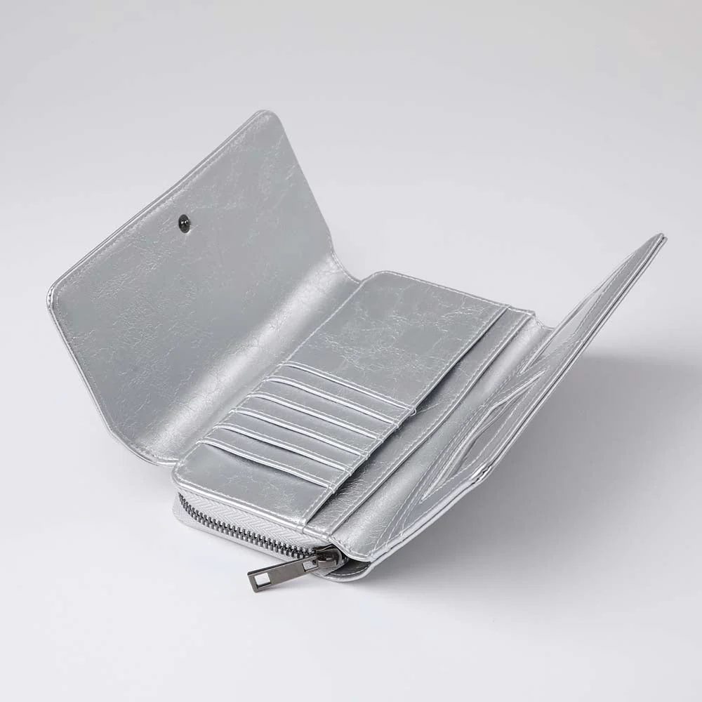 Billetera Grande Shiny Plateada Humana - Imagen 3