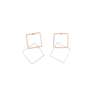 Aros Medianos Cuadrados Multicolor. Tatienne