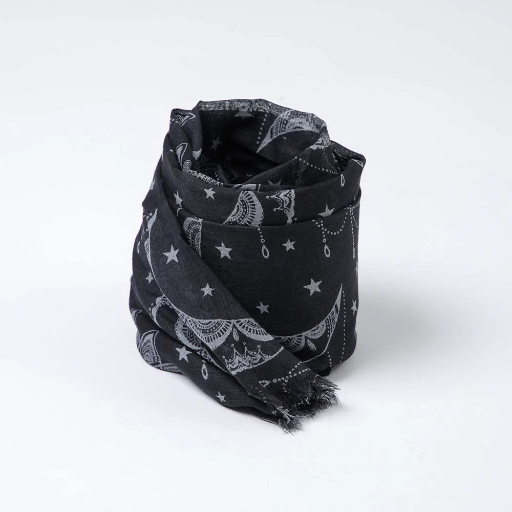 Pañuelo Estampado Astral Negro Humana