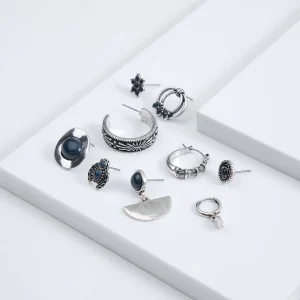 Set Aros Guayacán Plateados Humana