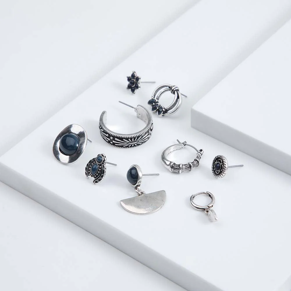 Set Aros Guayacán Plateados Humana