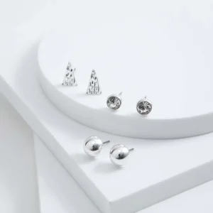 Set Aros Satrr Plateados i-D