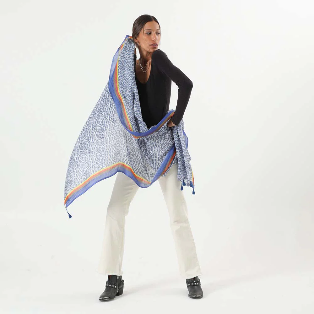 Pañuelo Estampado Azul Jane Humana - Imagen 3