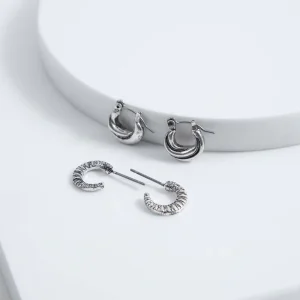 Set Aros Crisantemo Plateado Humana